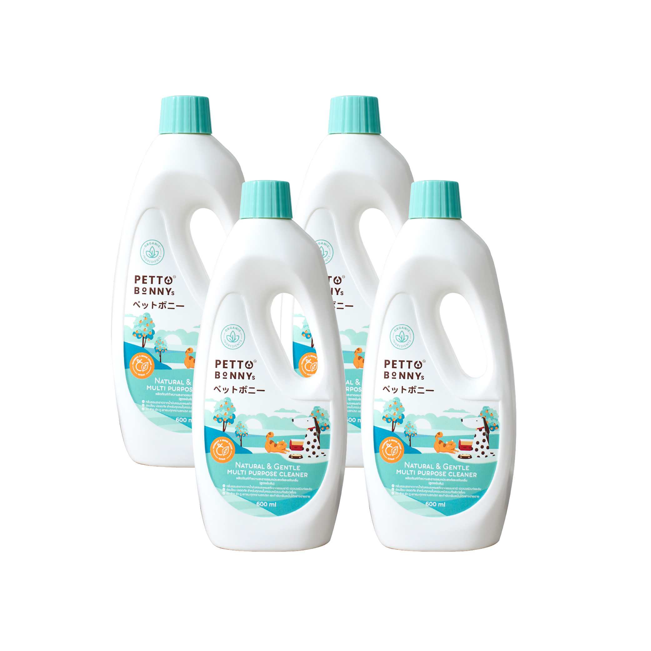 น้ำยาทำความสะอาดอเนกประสงค์ PETTO BONNYS สูตรเข้มข้น กลิ่นเปปเปอร์มินต์และส้ม 600 มล.